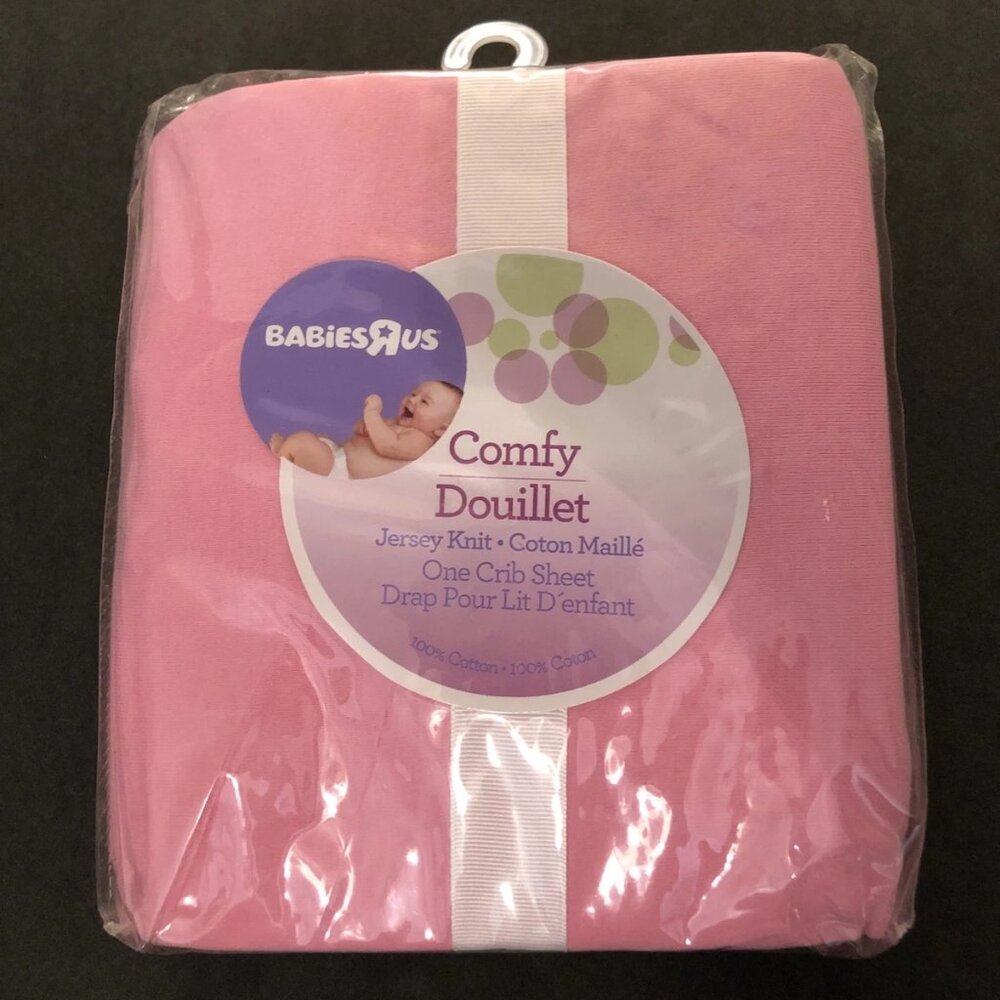 Babies-R-Us Comfy Jersey Knit 100% Cotton Crib Sheet - PINK